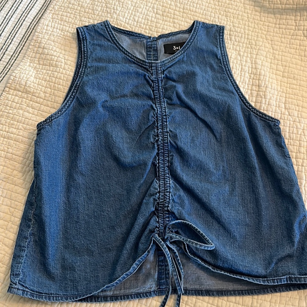 3x1 denim sleeveless top size small euc